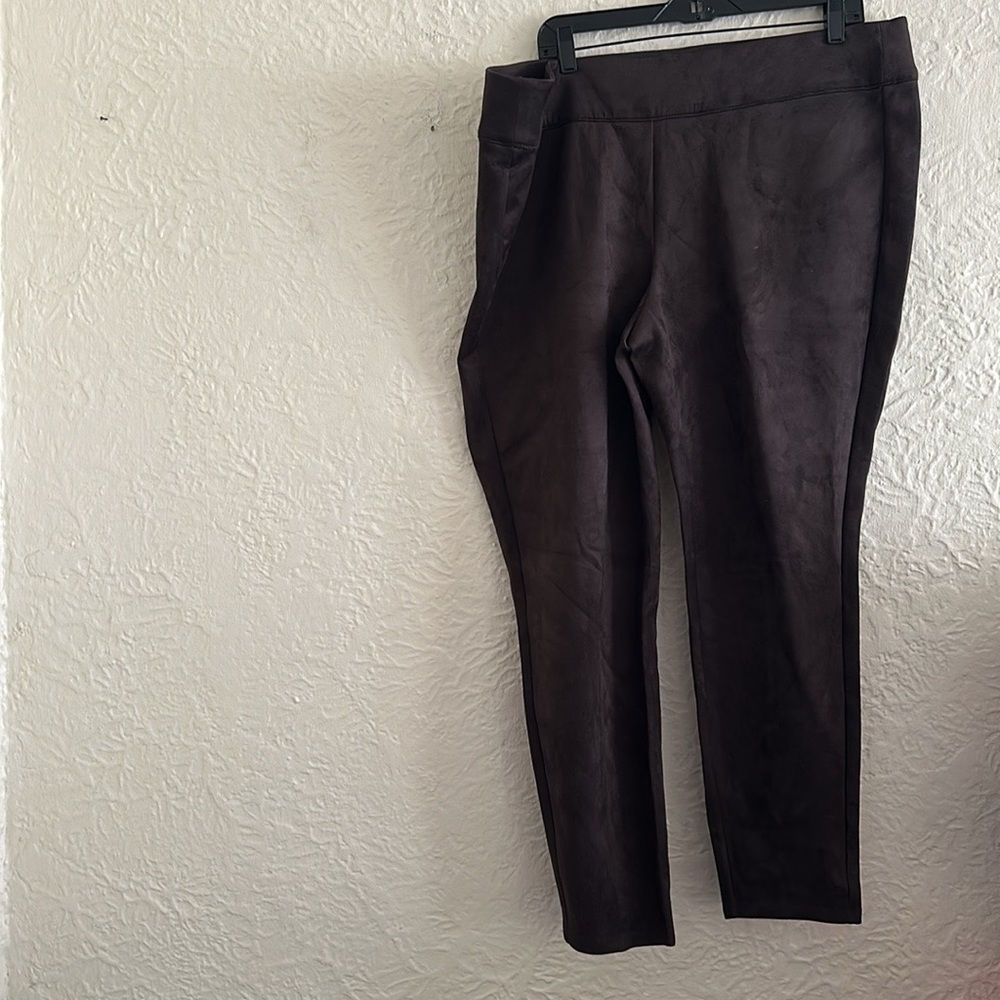 Lane Bryant Dark Brown Faux Suede Leggings Pants NWT 22/24